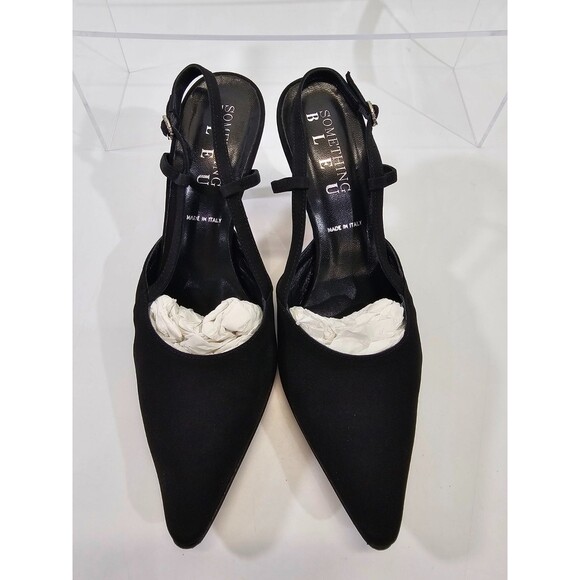 LM Women's 8 Something Bleu Lavorazione Artigiana Mule Slingback Heels Pumps EUC - Picture 8 of 12